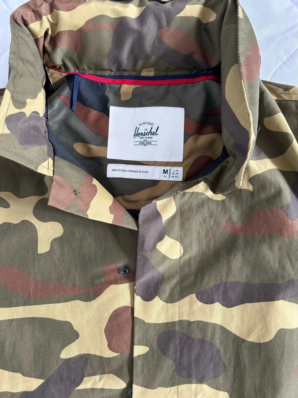 Herschel Supply Company Men's Camo Field Jacket in Olive, Khaki, Brown - Picture 3 of 7